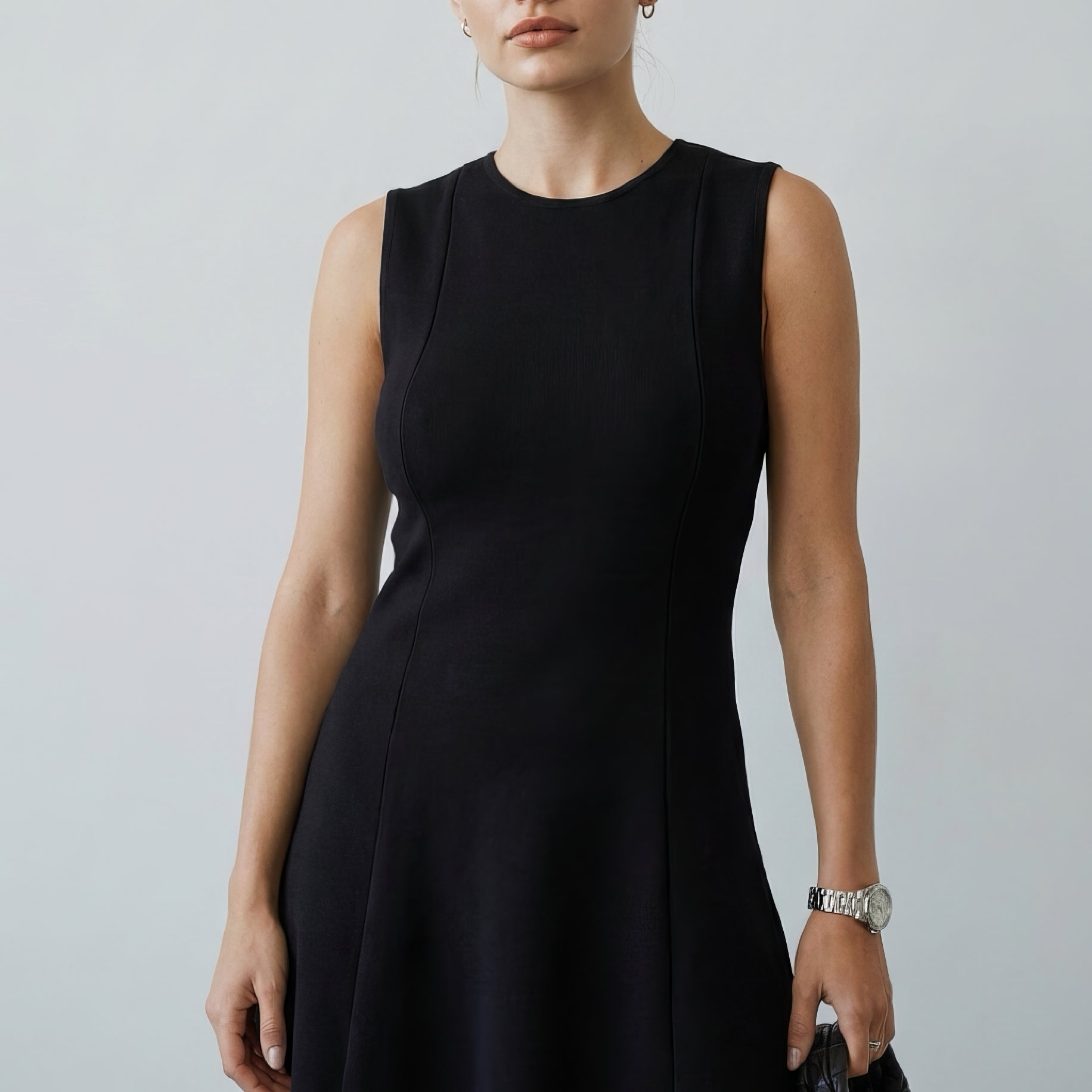 Siyah Triko Mini Elbise