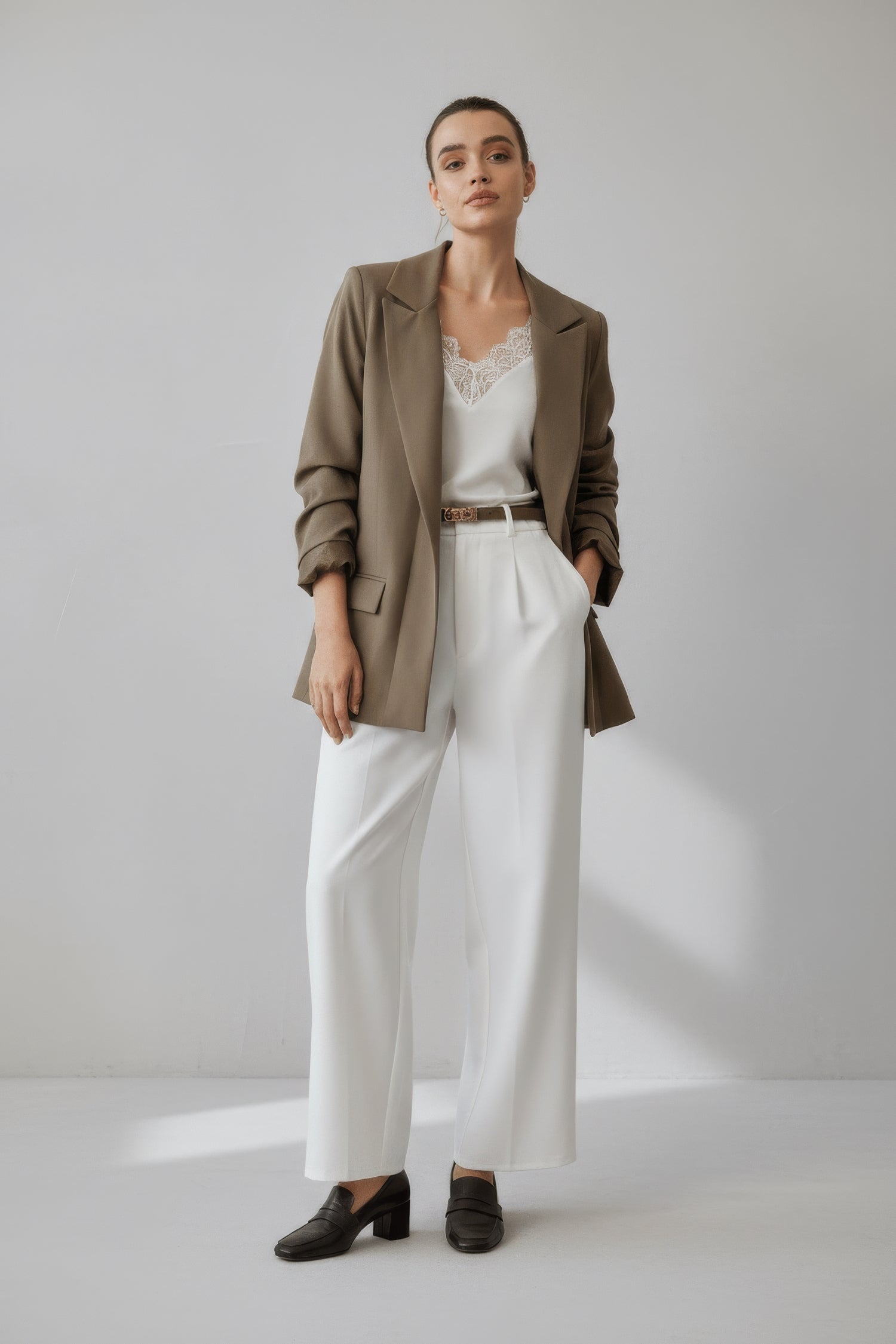 Taupe Blazer Ceket